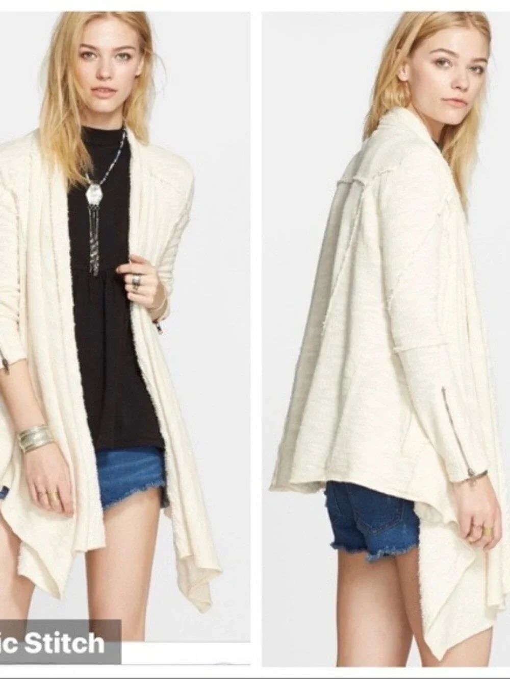 Free People In The Loop Open Front Cardigan Size Large In Excellent Condition - Picture 1 of 5
